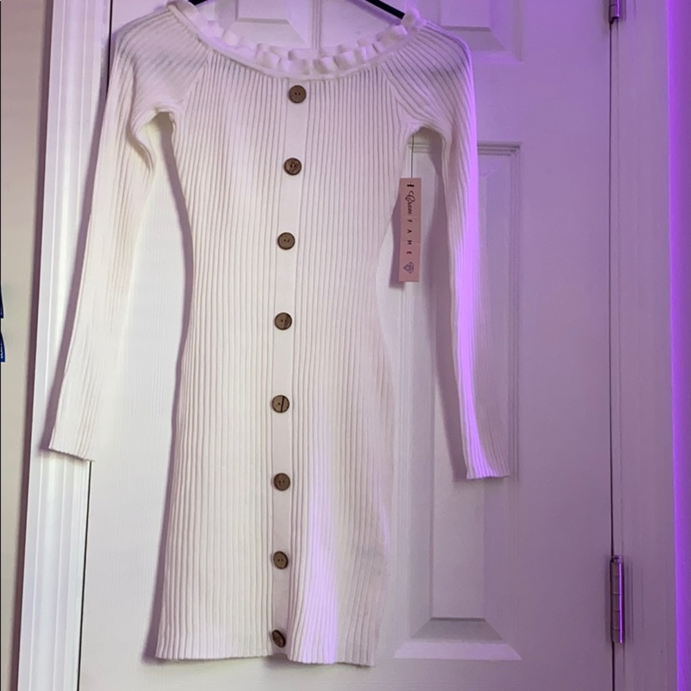 white mid length crave fame dress